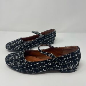 Cider Tweed Mary Jane Flats black and white EU40 women’s 9-9.5